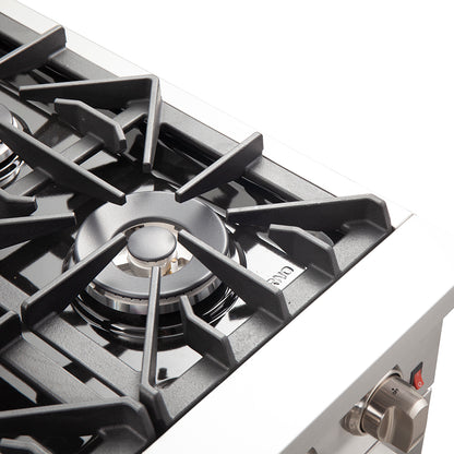 Cocina a gas independiente Forno Galiano de 36 pulgadas, acero inoxidable, 6 quemadores, de bajo consumo