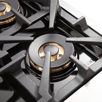 Cocina a gas independiente Forno Capriasca de 30 pulgadas, 4 quemadores y horno de convección real