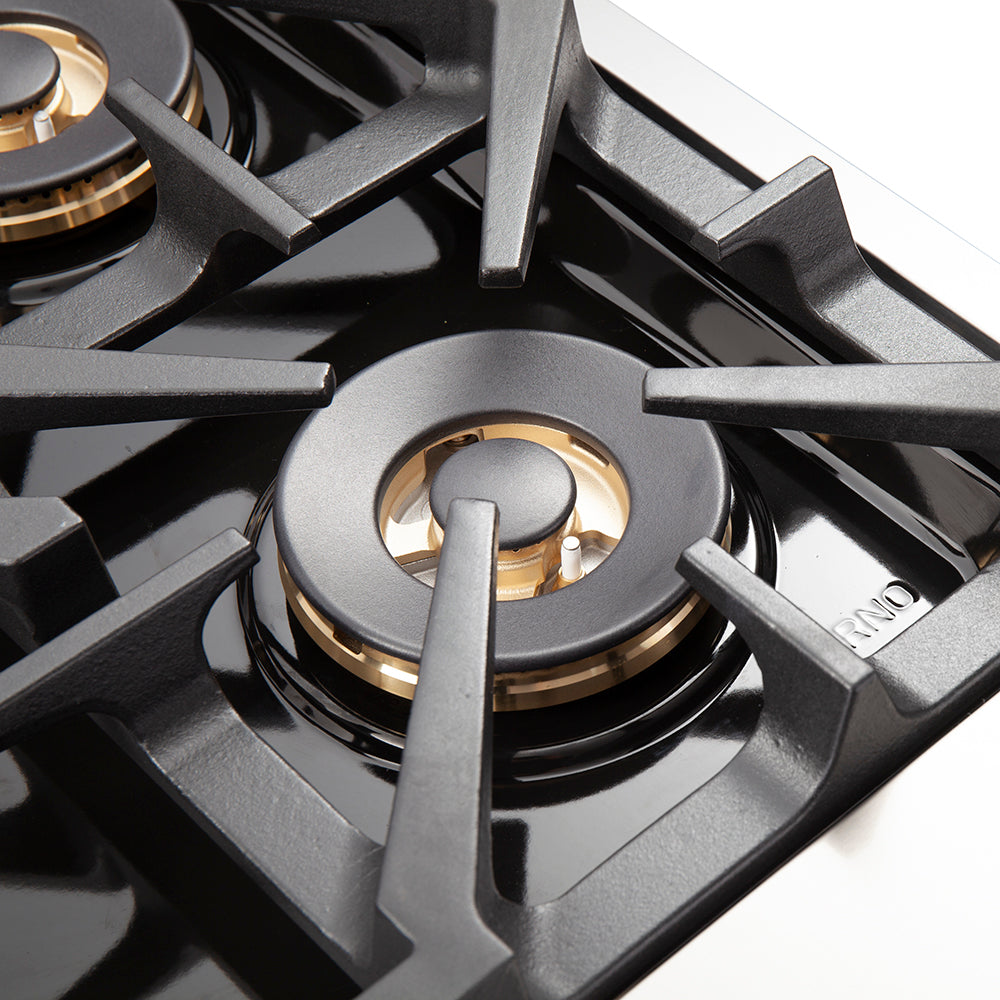 Conjunto de cocina premium de 2 piezas FORNO: cocina Capriasca de acero inoxidable de 30", refrigerador Forno Gallipoli de 30" con puerta francesa y congelador inferior, capacidad de 17.5 pies cúbicos - FBDL-019-01CAUS