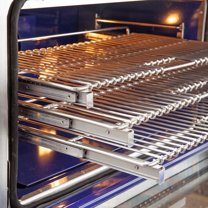 Conjunto de cocina premium de 2 piezas FORNO: cocina Capriasca de acero inoxidable de 91 cm y refrigerador Forno Salerno de acero inoxidable de 91 cm y 20 pies cúbicos - FBDL-019-02CAUS