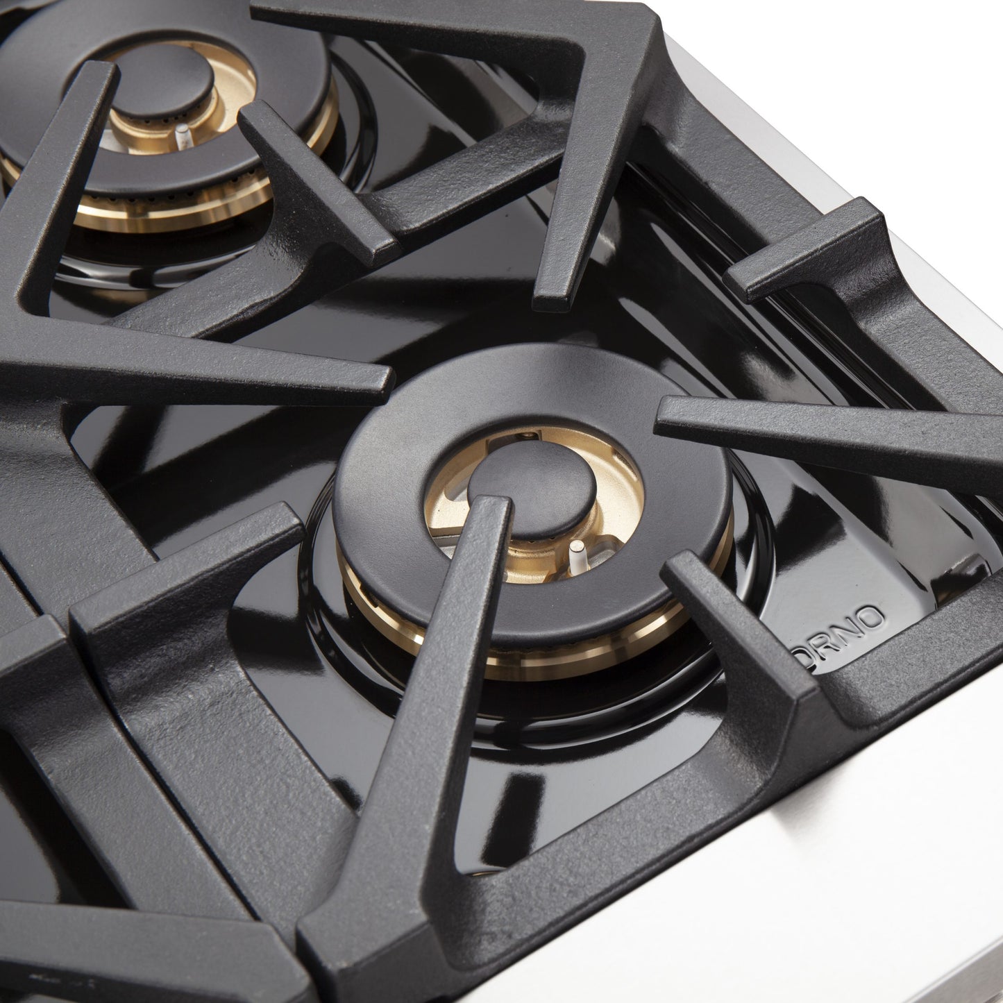 Cuisinière à gaz FORNO Capriasca de 48 pouces, acier inoxydable, 8 brûleurs en laiton, 160 000 BTU, four double de 6,58 pi³