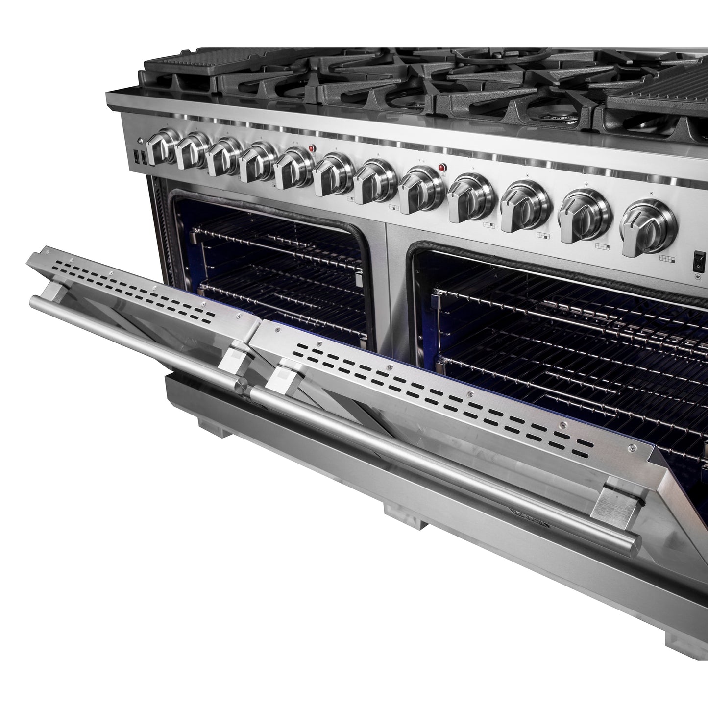 Cuisinière à gaz autonome Forno Capriasca de 60 pouces, 10 brûleurs, four à convection véritable