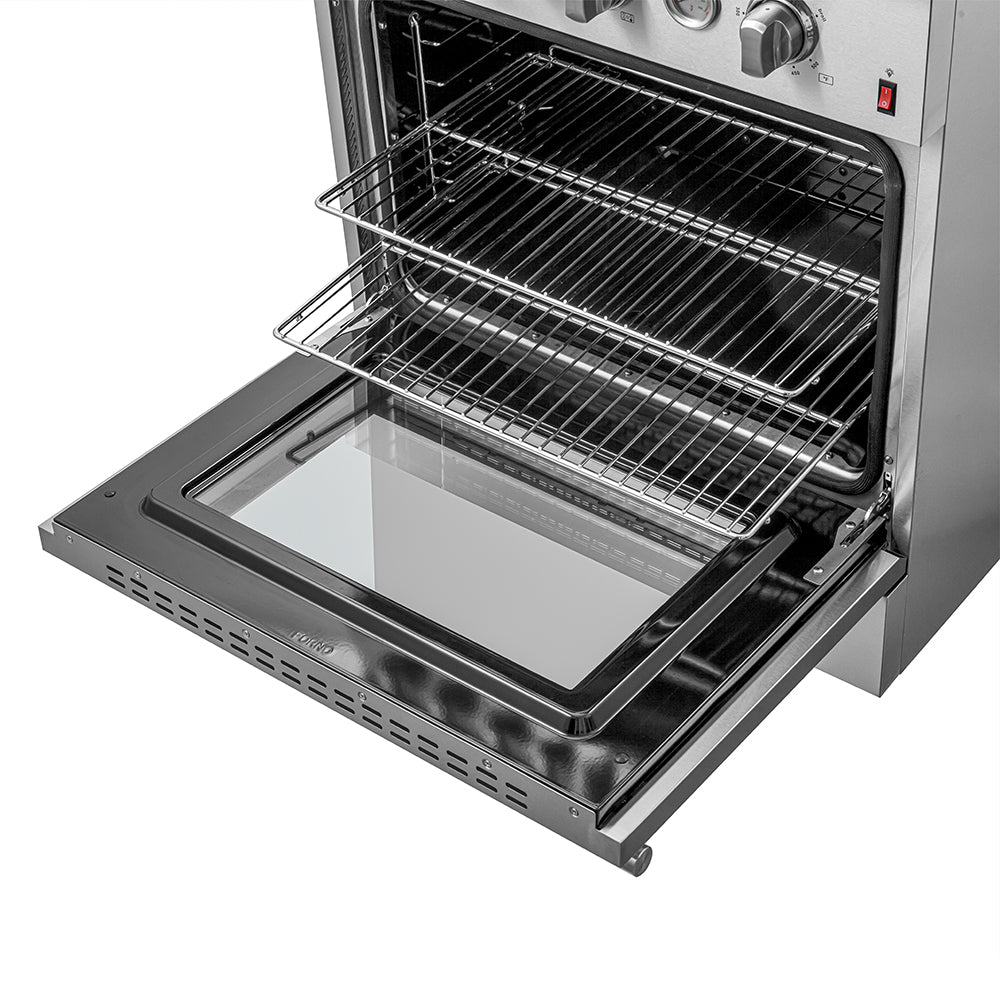 Cocina a gas FORNO Giovanni de 30 pulgadas, acero inoxidable, 5 quemadores, 67,000 BTU, horno de convección de 4.32 pies cúbicos