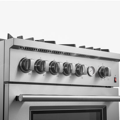 Conjunto de cocina premium FORNO de 3 piezas: cocina a gas de 30", refrigerador con congelador inferior y lavavajillas integrado, acero inoxidable - FBDL-012-01CAUS