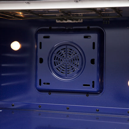 Cuisinière bi-énergie autonome Forno Massimo de 36 pouces avec portes françaises, 6 brûleurs et four à convection véritable