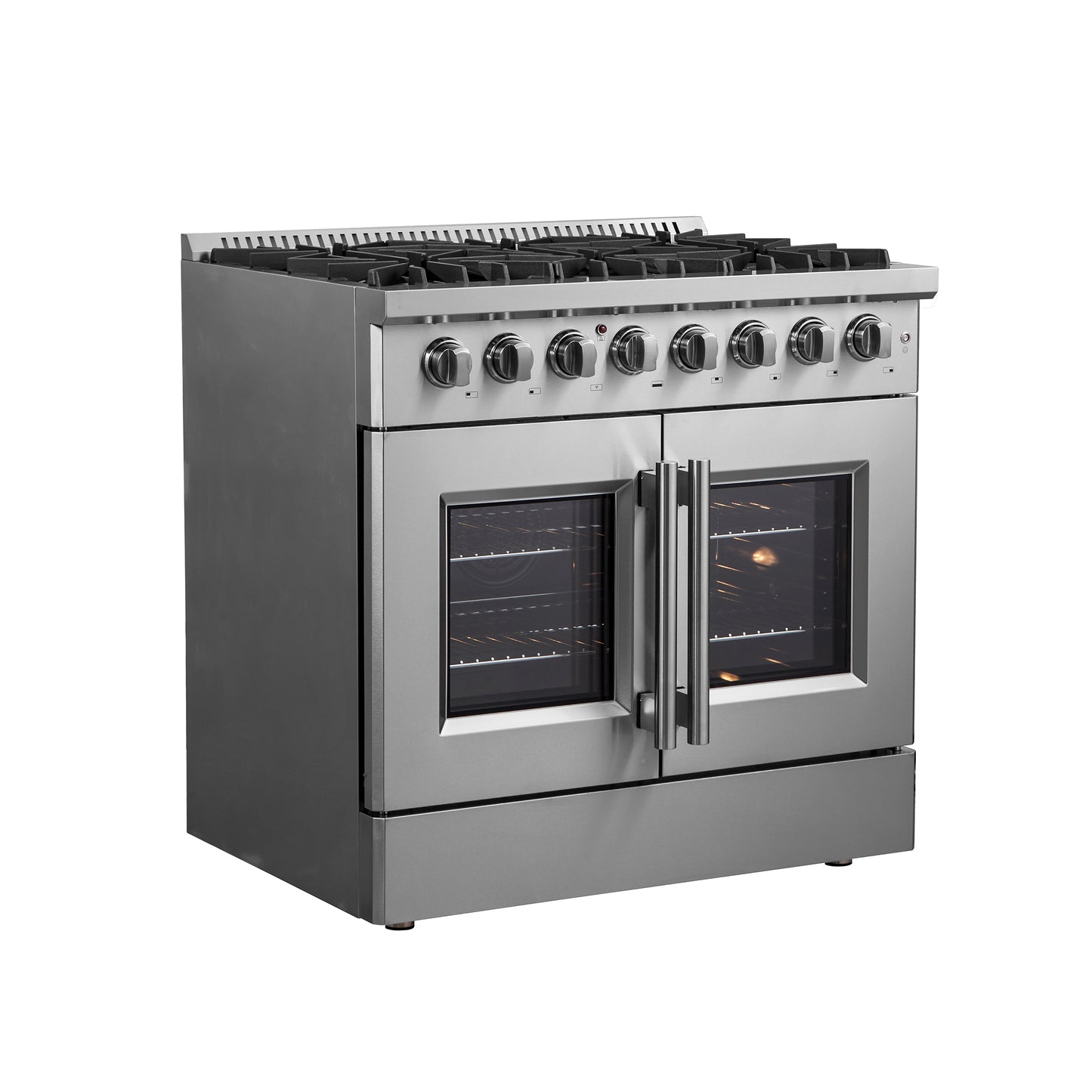 Cocina independiente de combustible dual con puerta francesa de 36" Forno Galiano