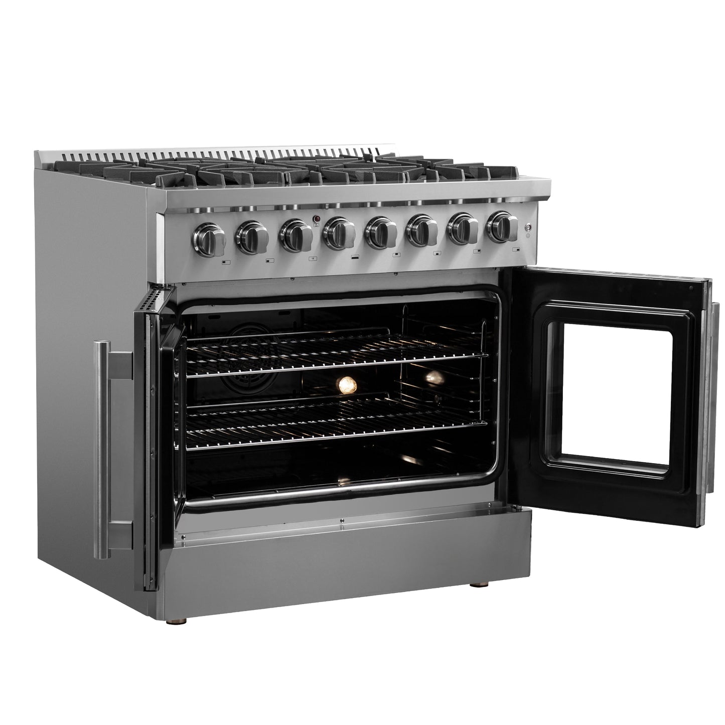 Cocina independiente de combustible dual con puerta francesa de 36" Forno Galiano