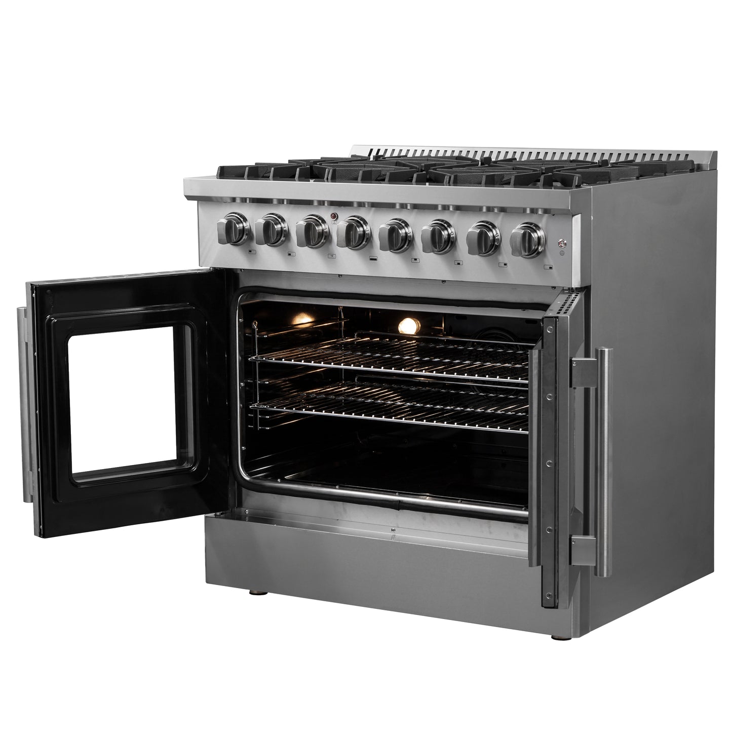 Cocina independiente de combustible dual con puerta francesa de 36" Forno Galiano