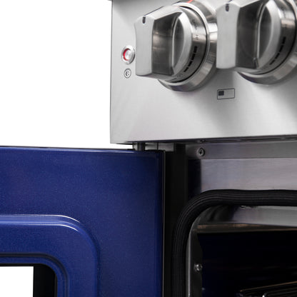 Cocina independiente Forno Capriasca de 36 pulgadas con puerta francesa, doble combustible, 6 quemadores y horno de convección real