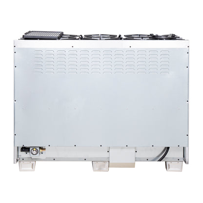 Cocina independiente de 48 pulgadas con puerta francesa y doble combustible, Forno Capriasca, 8 quemadores y horno de convección real