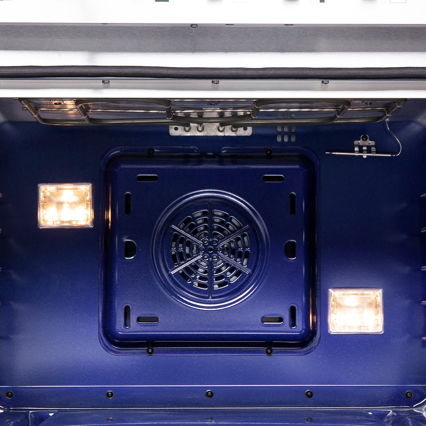 Cocina independiente de 48 pulgadas con puerta francesa y doble combustible, Forno Capriasca, 8 quemadores y horno de convección real