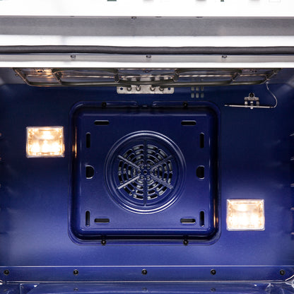 Cocina independiente de 48 pulgadas con puerta francesa y doble combustible, Forno Capriasca, 8 quemadores y horno de convección real