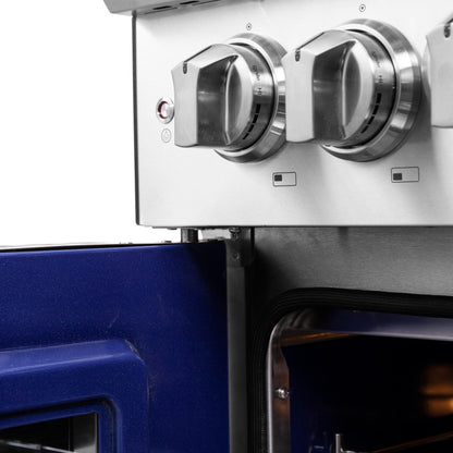 Cocina independiente de 48 pulgadas con puerta francesa y doble combustible, Forno Capriasca, 8 quemadores y horno de convección real