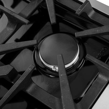 Cuisinière à gaz autonome à portes françaises Forno Massimo de 30 pouces, 4 brûleurs, four à convection, écoénergétique