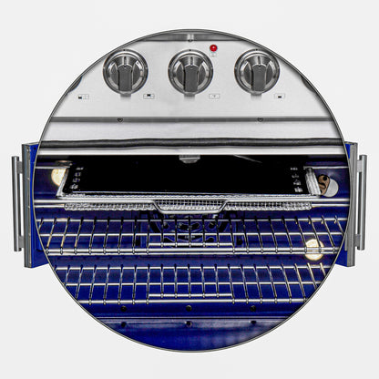 Cocina a gas independiente Forno Massimo de 36 pulgadas con puerta francesa, 6 quemadores, horno de convección y eficiencia energética.