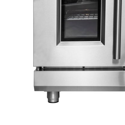Cuisinière à gaz autonome à portes françaises Forno Massimo de 48 pouces, 8 brûleurs, four à convection, écoénergétique