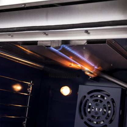 Cuisinière à gaz autonome à portes françaises Forno Massimo de 48 pouces, 8 brûleurs, four à convection, écoénergétique