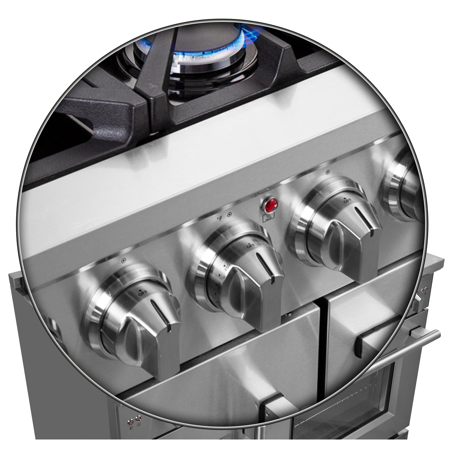 Cuisinière à gaz autonome à portes françaises Forno Massimo de 48 pouces, 8 brûleurs, four à convection, écoénergétique