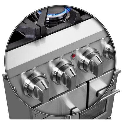 Cuisinière à gaz autonome à portes françaises Forno Massimo de 48 pouces, 8 brûleurs, four à convection, écoénergétique