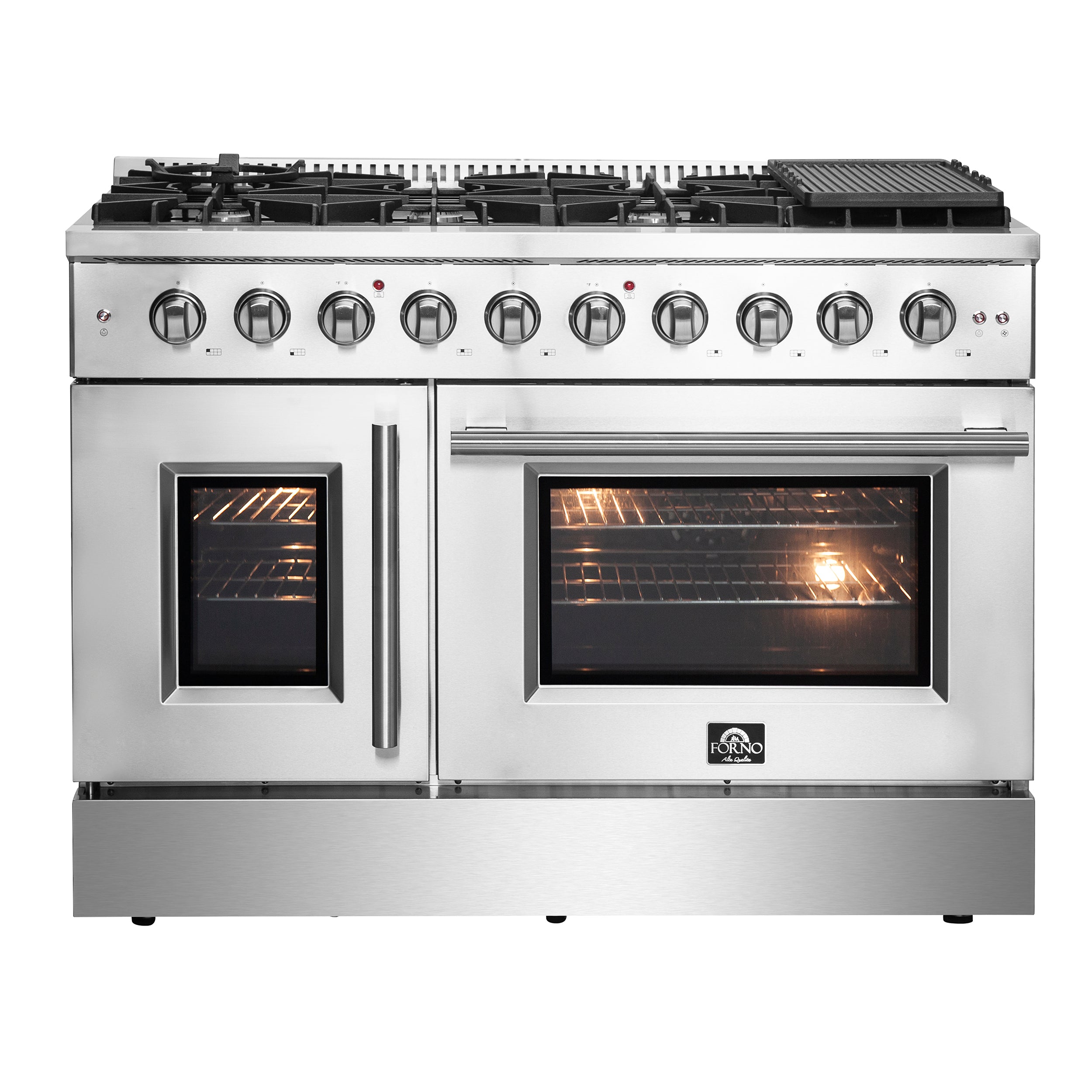 Forno Galiano 48-Inch Freestanding French Door Gas Range, 8