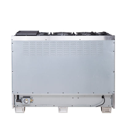 Cuisinière à gaz autonome à portes françaises Forno Capriasca de 48 pouces, 8 brûleurs, four à convection, écoénergétique