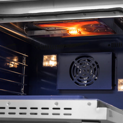 Cuisinière à gaz autonome à portes françaises Forno Capriasca de 48 pouces, 8 brûleurs, four à convection, écoénergétique