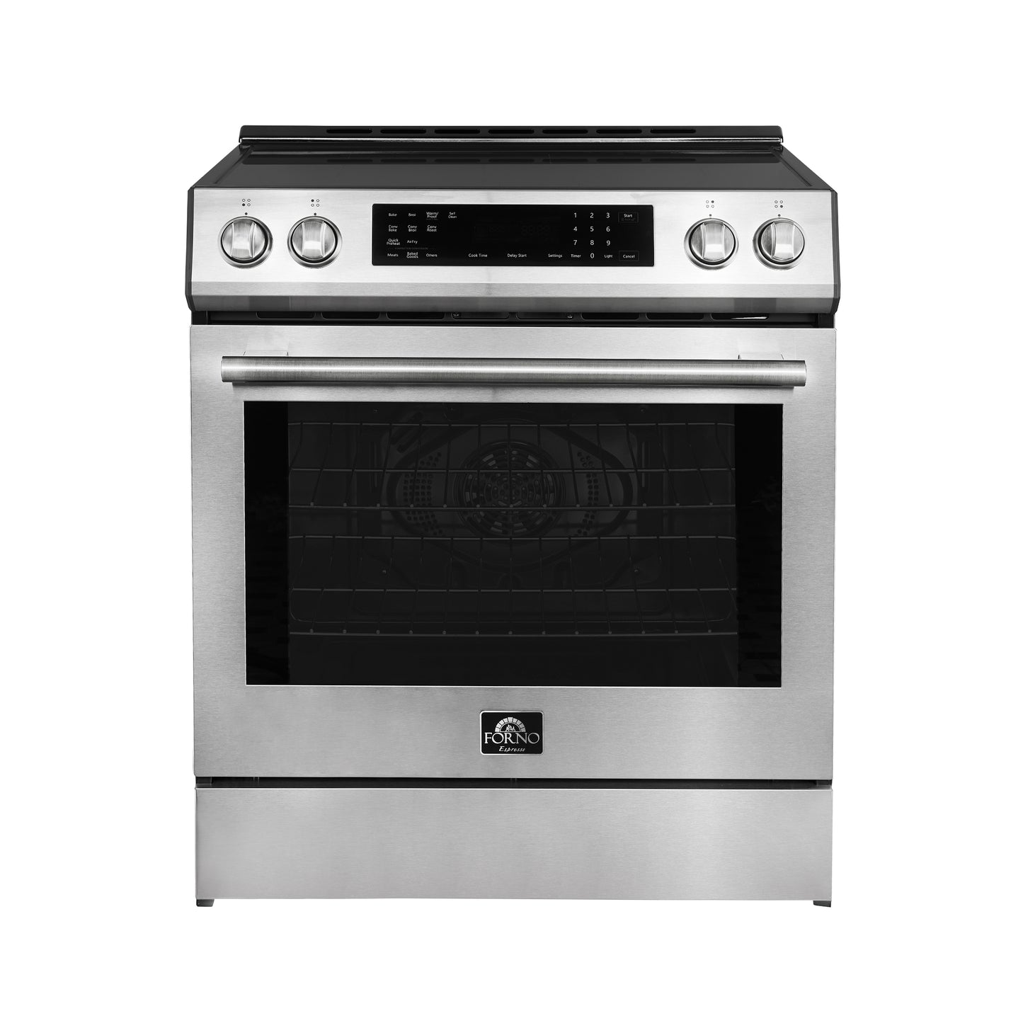 Cuisinière à induction encastrable Forno Donatello Espresso de 30 pouces en acier inoxydable, four à convection, 5 zones de cuisson, panneau de commande tactile