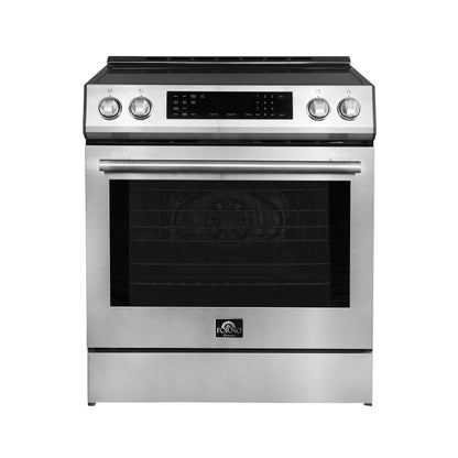 Cuisinière à induction encastrable Forno Donatello Espresso de 30 pouces en acier inoxydable, four à convection, 5 zones de cuisson, panneau de commande tactile