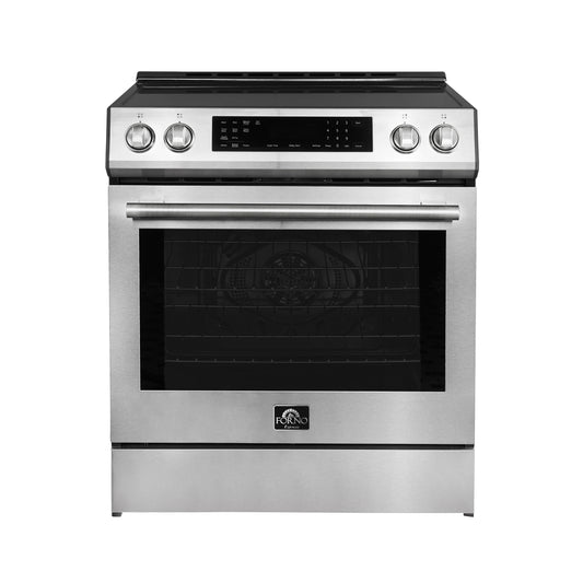 Cuisinière à induction encastrable Forno Donatello Espresso de 30 pouces en acier inoxydable, four à convection, 5 zones de cuisson, panneau de commande tactile