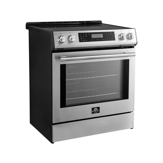 FORNO Premium 2-Piece Kitchen Bundle - Donatello 30" Induction Range, Guardia 46.8" Bottom Freezer Refrigerator - FBDL-008-01CAUS - Forno Appliances