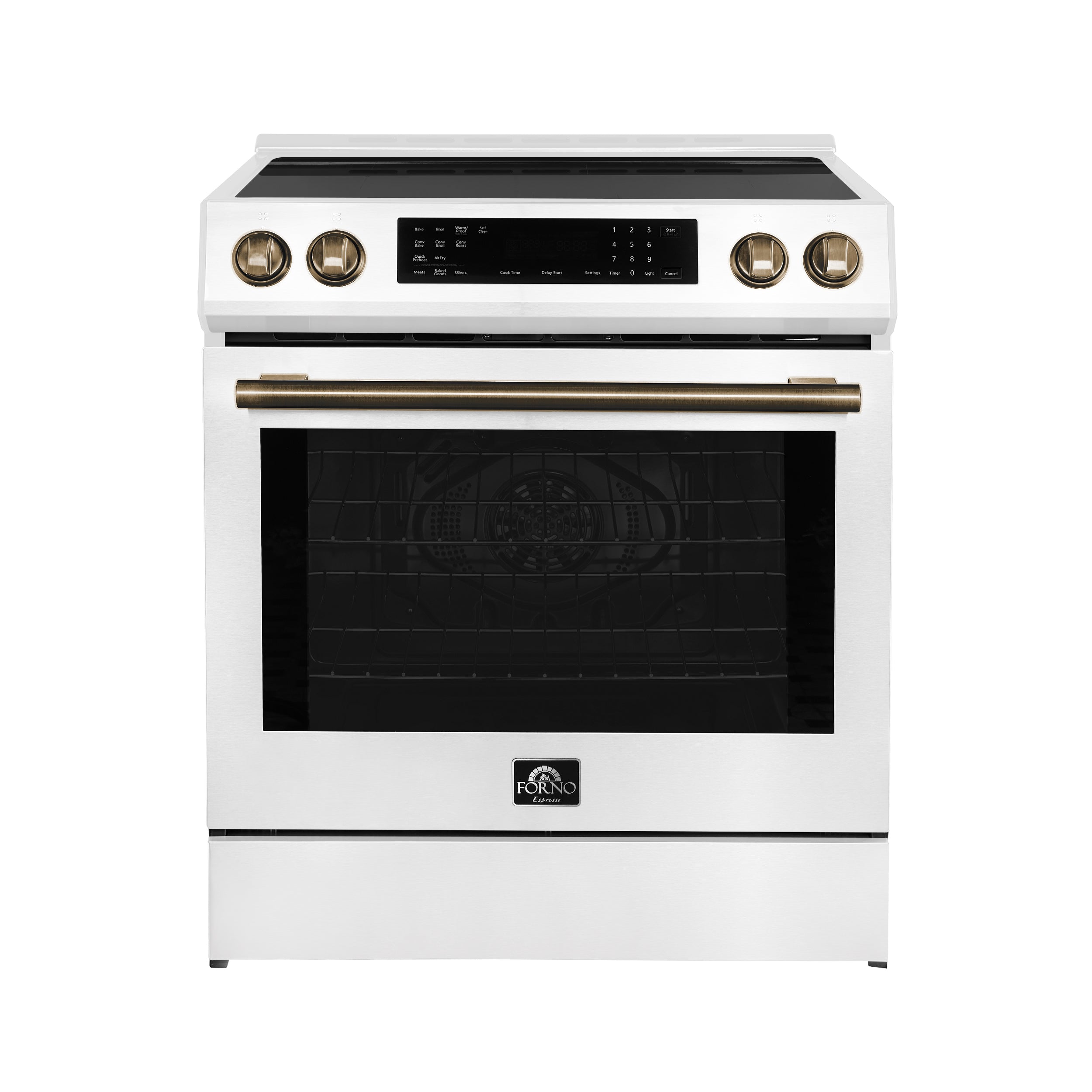 Forno Donatello Espresso 30-Inch Slide-In White Induction Range