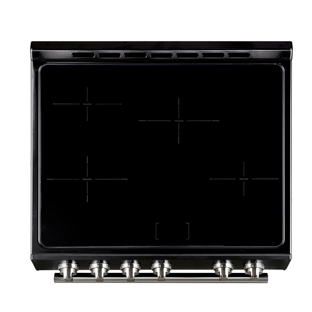 Cuisinière à induction encastrable noire Forno Leonardo Espresso de 30 pouces, four à convection, 5 zones de cuisson, panneau de commande tactile