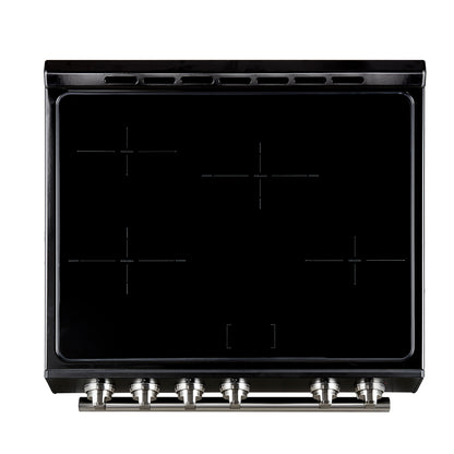 Cuisinière à induction encastrable noire Forno Leonardo Espresso de 30 pouces, four à convection, 5 zones de cuisson, panneau de commande tactile