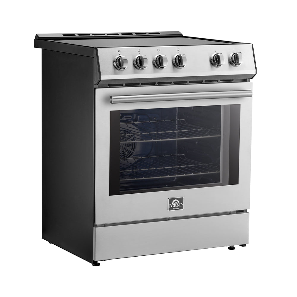 Cuisinière à induction encastrable Forno Leonardo Espresso de 30 pouces en acier inoxydable, four à convection, 5 zones de cuisson