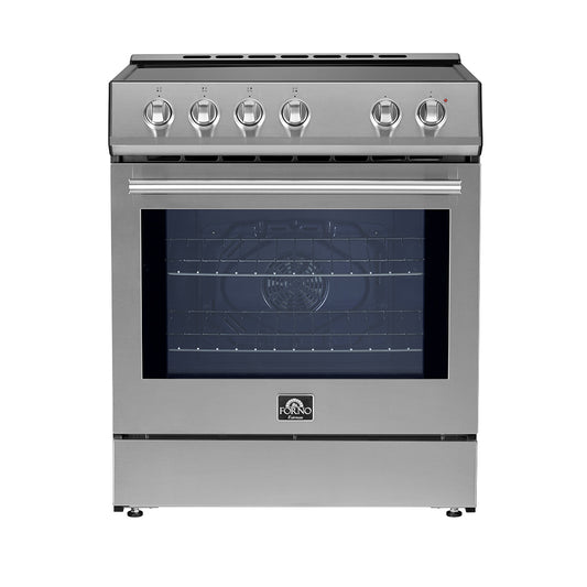 Cuisinière à induction encastrable Forno Leonardo Espresso de 30 pouces en acier inoxydable, four à convection, 5 zones de cuisson