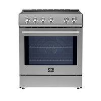 Forno Leonardo Espresso Cuisinière à induction encastrable en acier inoxydable de 30 pouces, four à convection, 5 zones de cuisson