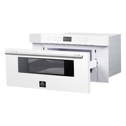 Microondas Forno Capoliveri Espresso de 30 pulgadas, blanco, 1.2 pies cúbicos, 1000 vatios, integrado, pantalla LCD táctil, apertura y cierre automáticos, 11 niveles de potencia, sensor de cocción