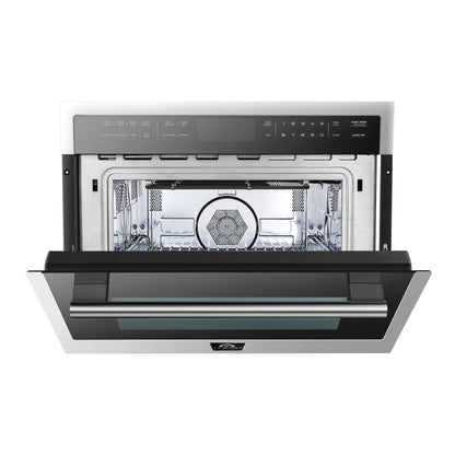 Horno compacto Forno Oliena de 24 pulgadas y microondas de 1000 vatios, 1,6 pies cúbicos, horno de convección