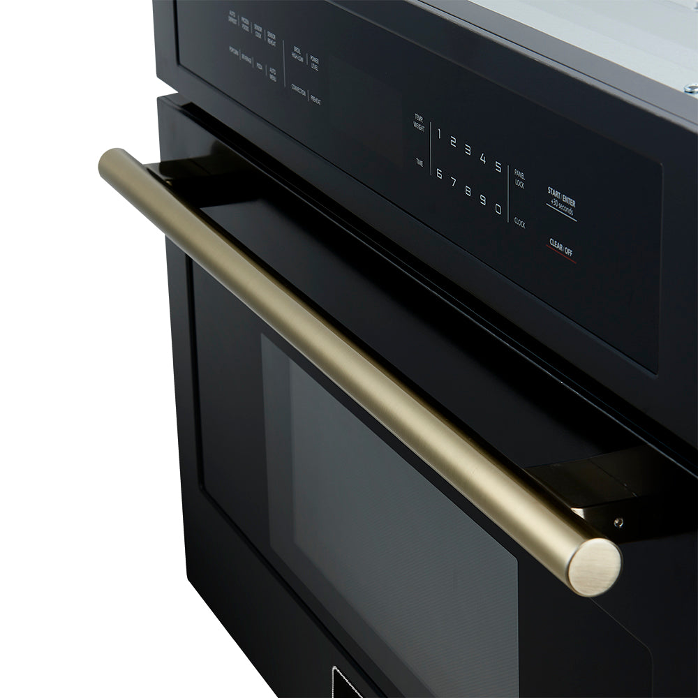 Horno microondas y de convección integrado Forno Oliena Espresso Black de 30 pulgadas, 1.6 pies cúbicos, 1750 W de convección, 1000 W de microondas, interior de acero inoxidable, controles táctiles de vidrio, cocción por sensor