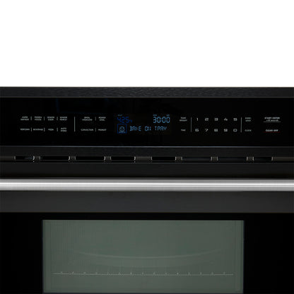 Horno microondas y de convección integrado Forno Oliena Espresso Black de 30 pulgadas, 1.6 pies cúbicos, 1750 W de convección, 1000 W de microondas, interior de acero inoxidable, controles táctiles de vidrio, cocción por sensor