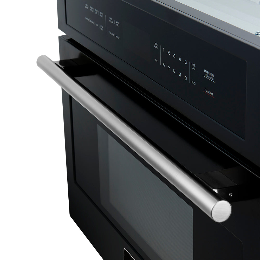 Horno microondas y de convección integrado Forno Oliena Espresso Black de 30 pulgadas, 1.6 pies cúbicos, 1750 W de convección, 1000 W de microondas, interior de acero inoxidable, controles táctiles de vidrio, cocción por sensor