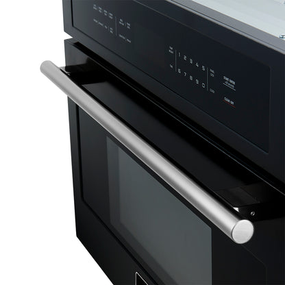 Horno microondas y de convección integrado Forno Oliena Espresso Black de 30 pulgadas, 1.6 pies cúbicos, 1750 W de convección, 1000 W de microondas, interior de acero inoxidable, controles táctiles de vidrio, cocción por sensor