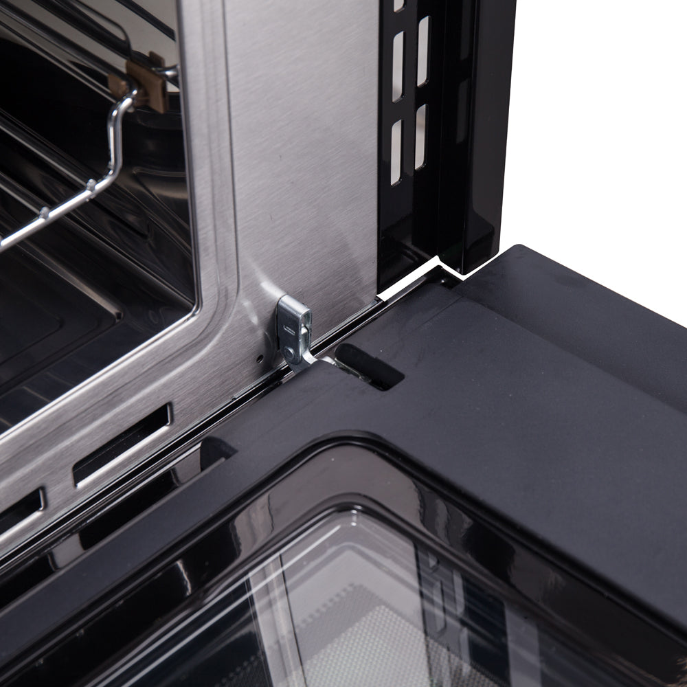 Horno microondas y de convección integrado Forno Oliena Espresso Black de 30 pulgadas, 1.6 pies cúbicos, 1750 W de convección, 1000 W de microondas, interior de acero inoxidable, controles táctiles de vidrio, cocción por sensor