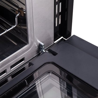 Horno microondas y de convección integrado Forno Oliena Espresso Black de 30 pulgadas, 1.6 pies cúbicos, 1750 W de convección, 1000 W de microondas, interior de acero inoxidable, controles táctiles de vidrio, cocción por sensor