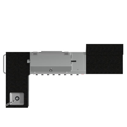 Barbacoa FORNO Bulnes de 40 pulgadas, 95,000 BTU, 5 quemadores, quemador infrarrojo para sellar y asar, cocina exterior de acero inoxidable con centro de bebidas de 1.8 pies cúbicos y encimeras de granito negro.