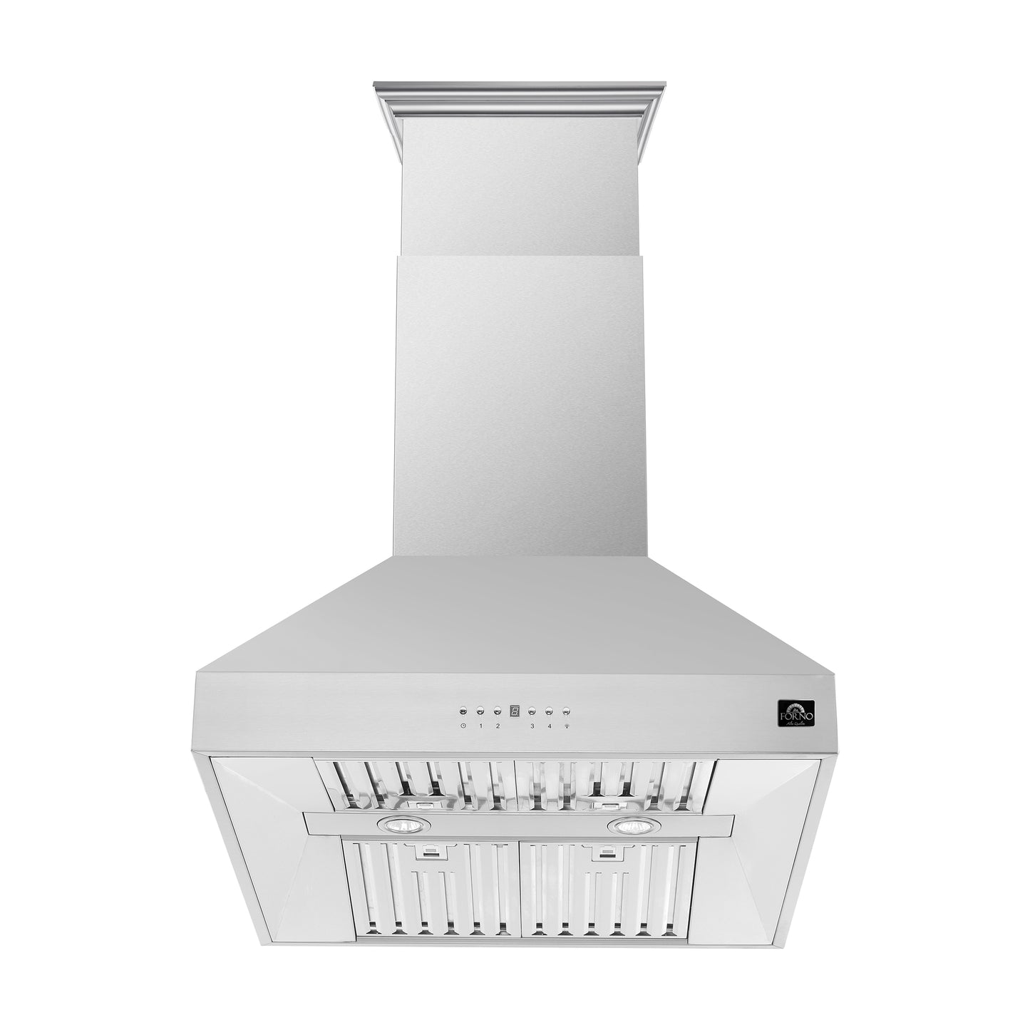 Campana extractora de isla Forno Coppito de 36 pulgadas, acero inoxidable, iluminación LED, velocidades de ventilador ajustables