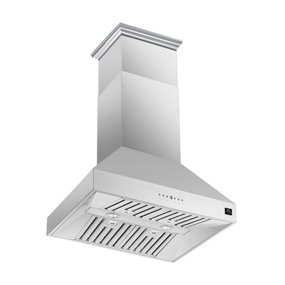 Campana extractora de isla Forno Coppito de 36 pulgadas, acero inoxidable, iluminación LED, velocidades de ventilador ajustables