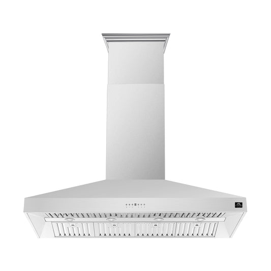 Hotte de cuisinière îlot Forno Coppito de 60 pouces, acier inoxydable, éclairage LED, vitesses de ventilation réglables