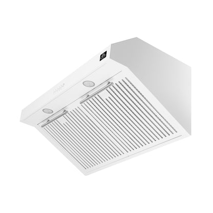Campana extractora Forno Bari Espresso de 30 pulgadas, color blanco, 600 CFM, iluminación LED, filtros deflectores aptos para lavavajillas, control de ventilador de 3 velocidades