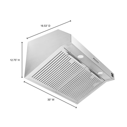 Hotte Aspirante Sous Armoire Forno Bari Espresso 30 Pouces, Acier Inoxydable, 400 CFM, Éclairage LED, Filtres À Chicane Compatibles Lave-Vaisselle, Commande De Ventilateur 4 Vitesses